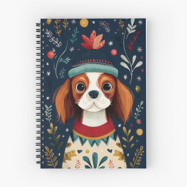 Item preview, Cozy Cavalier King Charles Christmas Art designed and sold by Flying Doggo.
