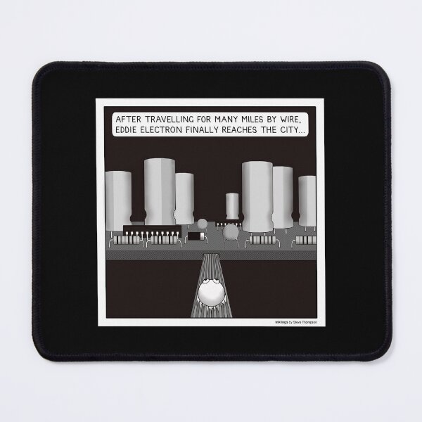 Item preview, An electron's journey designed and sold by Inklings cartoons.