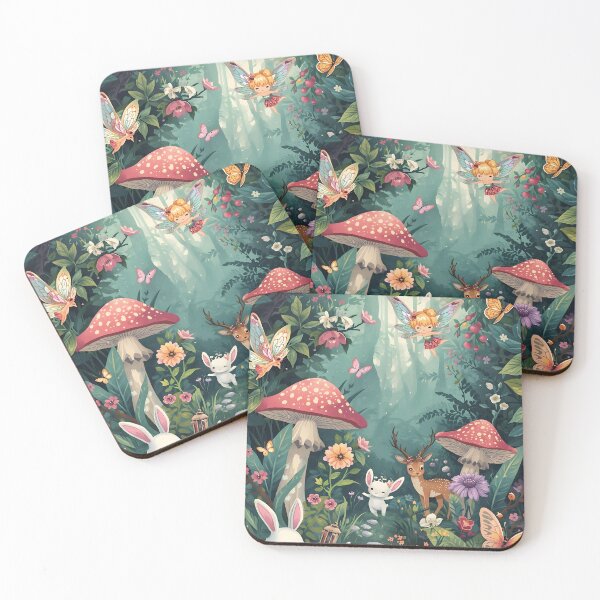 Item preview, Mystical Woodland Fairies and Animals Deep Forest Illustration designed and sold by MoonlitDoodles1.