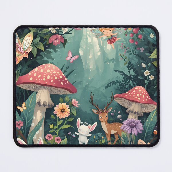 Item preview, Mystical Woodland Fairies and Animals Deep Forest Illustration designed and sold by MoonlitDoodles1.