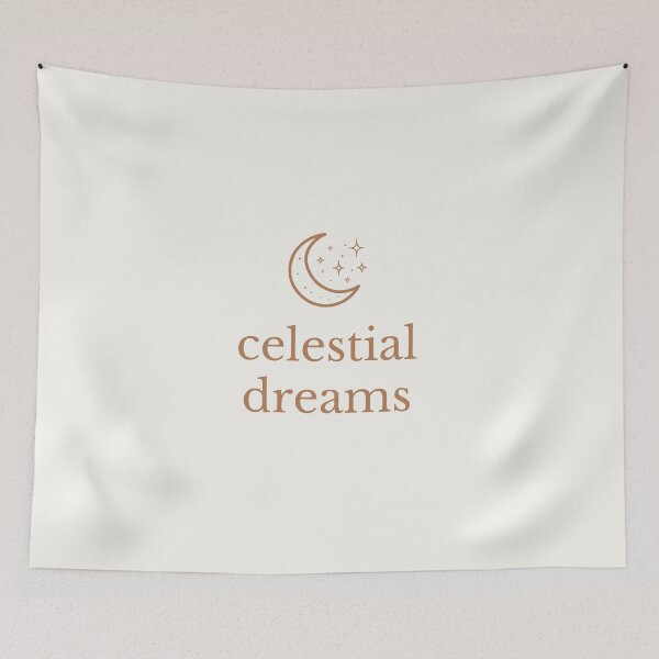 Item preview, Celestial Dreams | Minimal Moon & Stars | Neutral Aesthetic Typography designed and sold by DailyVibesMerch.