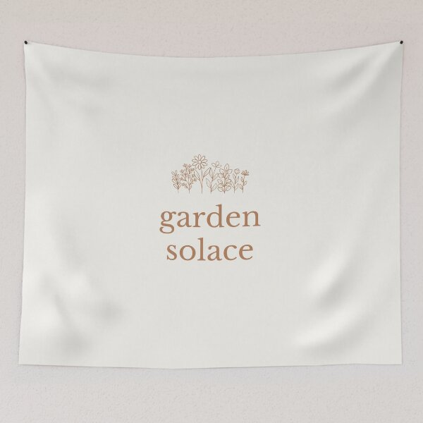 Item preview, Garden Solace | Minimal Botanical Line Art | Neutral Aesthetic Typography designed and sold by DailyVibesMerch.