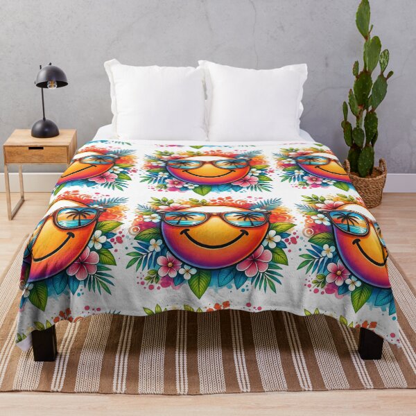 Item preview, Tropical Smiley Face with Sunglasses Illustration designed and sold by ArtfulWeave.