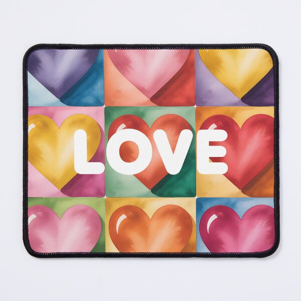 Item preview, Colorful Watercolor Love Hearts – Pop Art Grid Design designed and sold by VividOrganica.