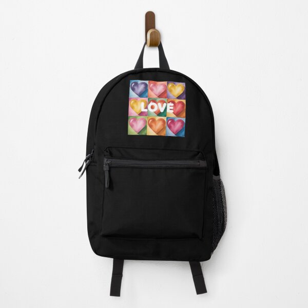 Item preview, Colorful Watercolor Love Hearts – Pop Art Grid Design designed and sold by VividOrganica.
