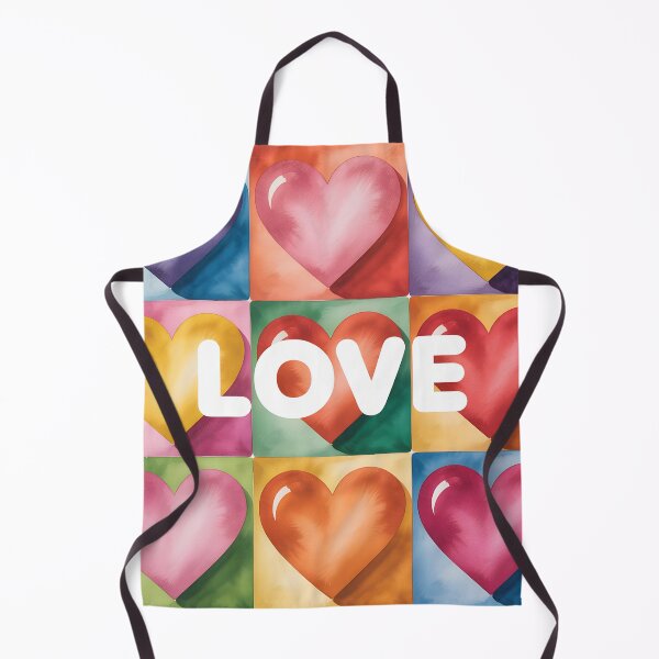 Item preview, Colorful Watercolor Love Hearts – Pop Art Grid Design designed and sold by VividOrganica.