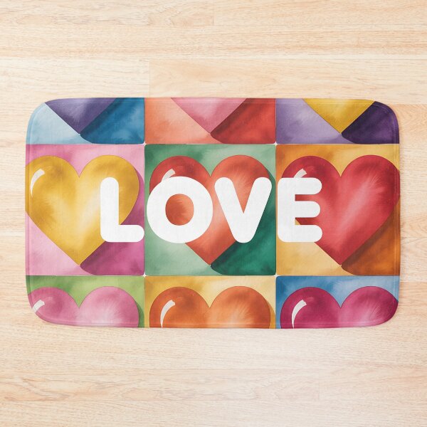 Item preview, Colorful Watercolor Love Hearts – Pop Art Grid Design designed and sold by VividOrganica.