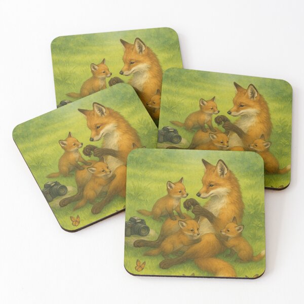 Item preview, Mama Fox Playing with Babies designed and sold by thehaywirehoney.