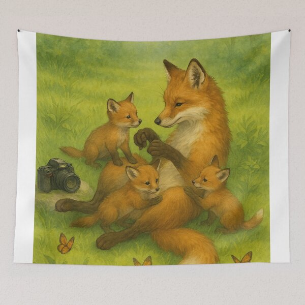 Item preview, Mama Fox Playing with Babies designed and sold by thehaywirehoney.