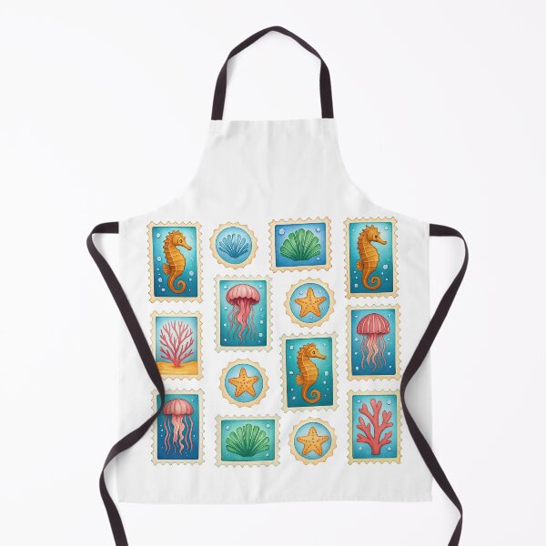 Item preview, Underwater Sea Life Stamp Collection Illustration designed and sold by ArtfulWeave.