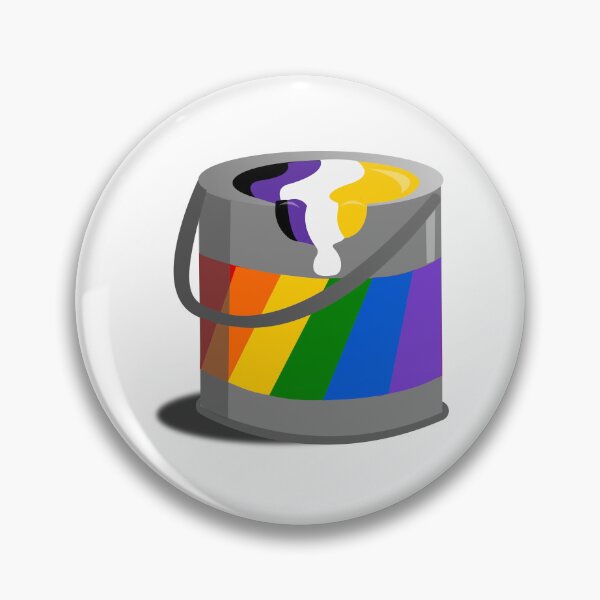 Item preview, Proud Paint Nonbinary Flag in a Bucket designed and sold by HarveyHandcraftsandDesigns.