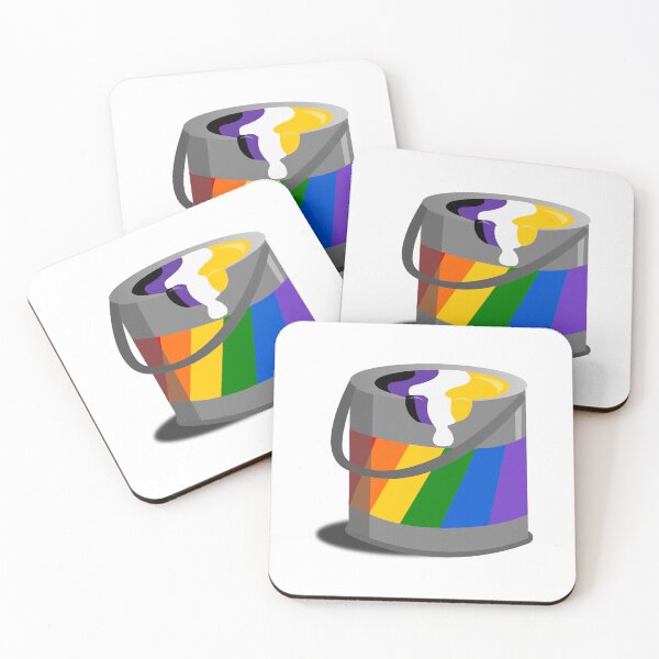 Item preview, Proud Paint Nonbinary Flag in a Bucket designed and sold by HarveyHandcraftsandDesigns.