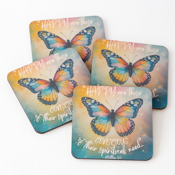 Item preview, JW 2026 Yeartext - Boho Rainbow Butterfly- Inspirational designed and sold by Janna Perry Designs.