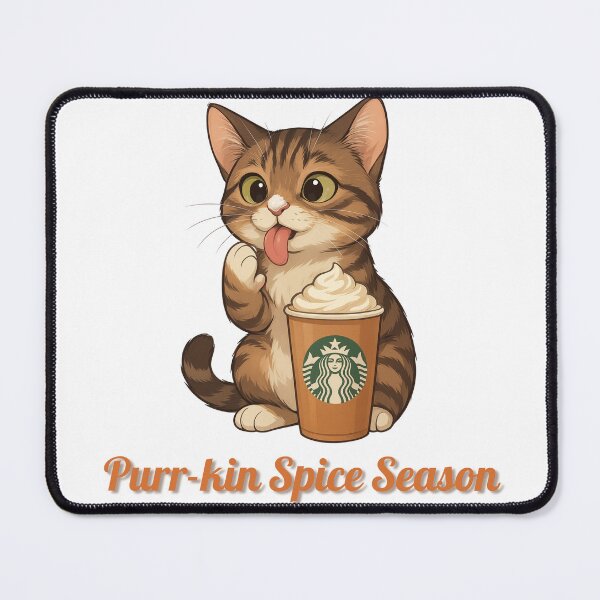 Item preview, Purr-kin Spice Season – Cute Cat with Pumpkin Spice Latte Autumn Coffee Art designed and sold by MagicMeow1.