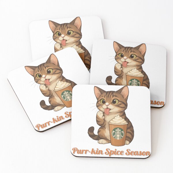 Item preview, Purr-kin Spice Season – Cute Cat with Pumpkin Spice Latte Autumn Coffee Art designed and sold by MagicMeow1.