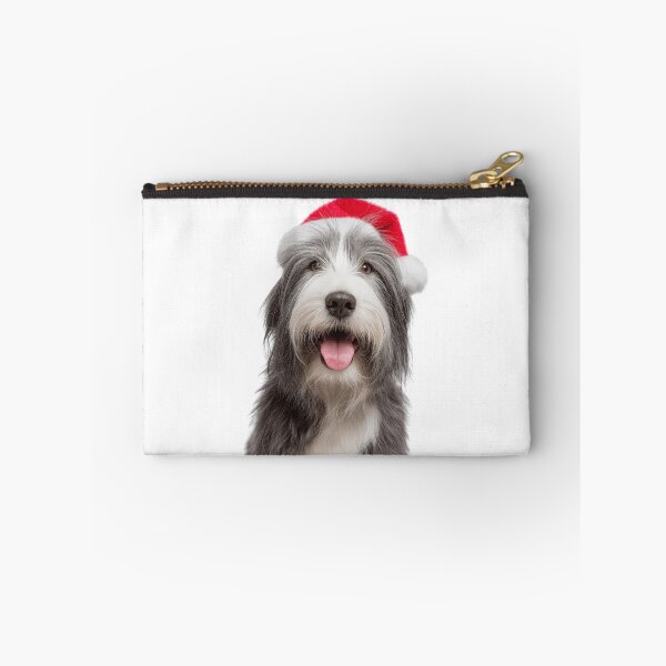 Item preview, Cute Bearded Collie Christmas Art — Bearded Collie Wearing Santa Hat designed and sold by LazyOwlStore.