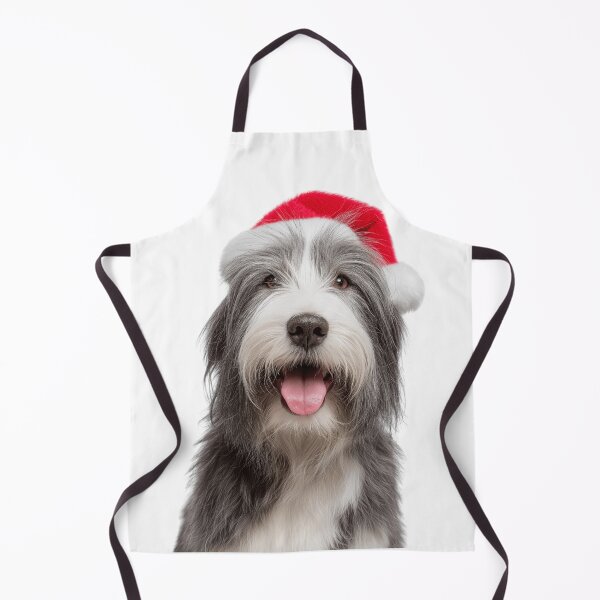 Item preview, Cute Bearded Collie Christmas Art — Bearded Collie Wearing Santa Hat designed and sold by LazyOwlStore.