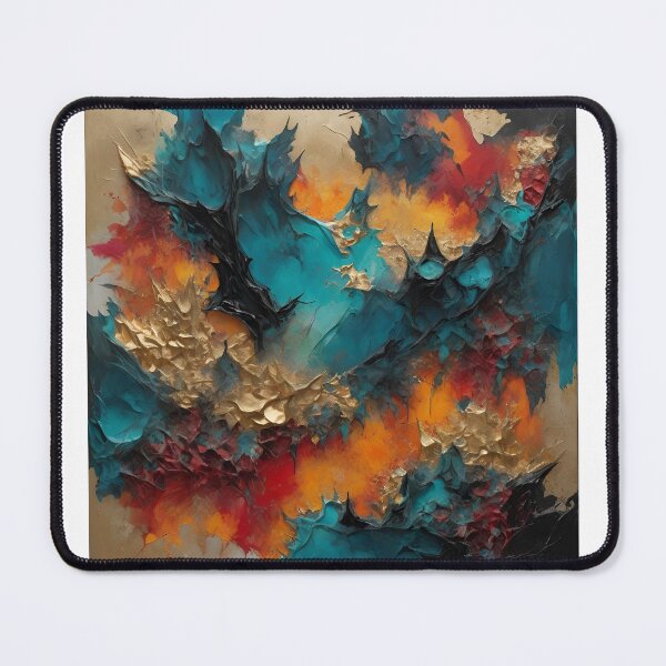 Item preview, Volcanic Burst dramatic abstract luxurious depth artistic 3d oil painting designed and sold by denakh.