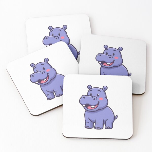 Item preview, Happy Hippo – Cute Cartoon Character designed and sold by luckyyouth.