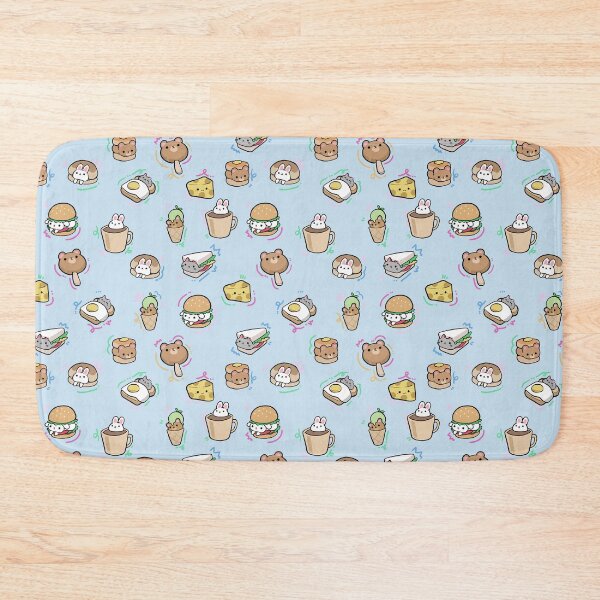 Item preview, Cartoon Breakfast Foods with Animals Friends Seamless Pattern Design designed and sold by pastelcafe.