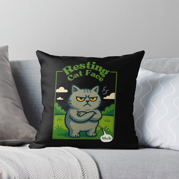 Item preview, Resting Cat Face – Moody Kitty | Funny Sarcastic Meh Gift Idea | Humorous Cat Meme designed and sold by Cree8if.