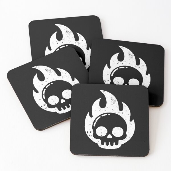 Item preview, Cute Flaming Skull Minimal Design White Grunge Style designed and sold by Skulls & Calaveras.