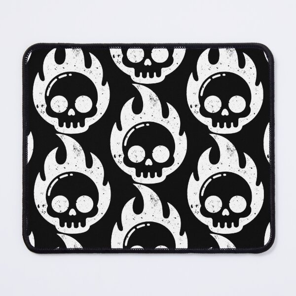 Item preview, Cute Flaming Skull Minimal Design White Grunge Style designed and sold by Skulls & Calaveras.
