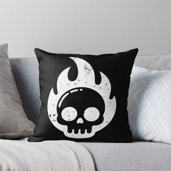Item preview, Cute Flaming Skull Minimal Design White Grunge Style designed and sold by Skulls & Calaveras.