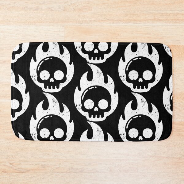 Item preview, Cute Flaming Skull Minimal Design White Grunge Style designed and sold by Skulls & Calaveras.