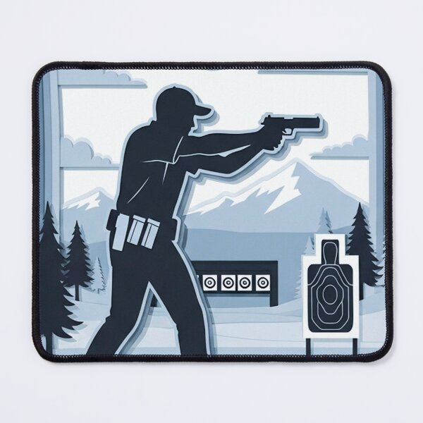 Item preview, Shooting Range Mountain Papercut Badge designed and sold by KiwiRider.