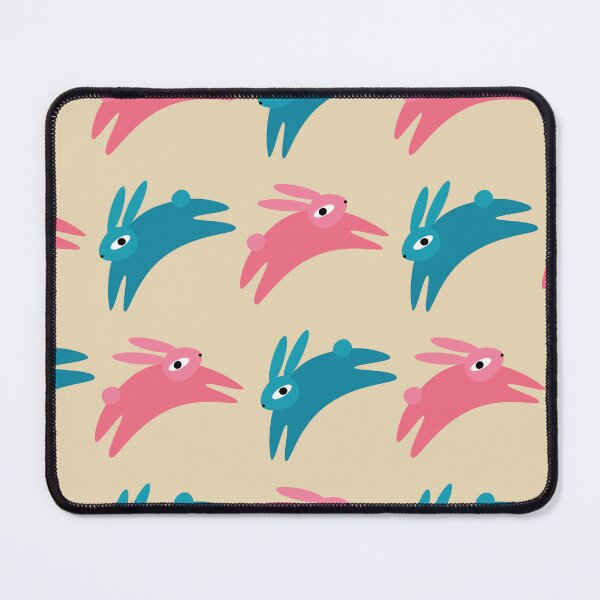 Item preview, Leaping Rabbits Pattern – Playful Pink & Teal Design designed and sold by NicolaZhukov.