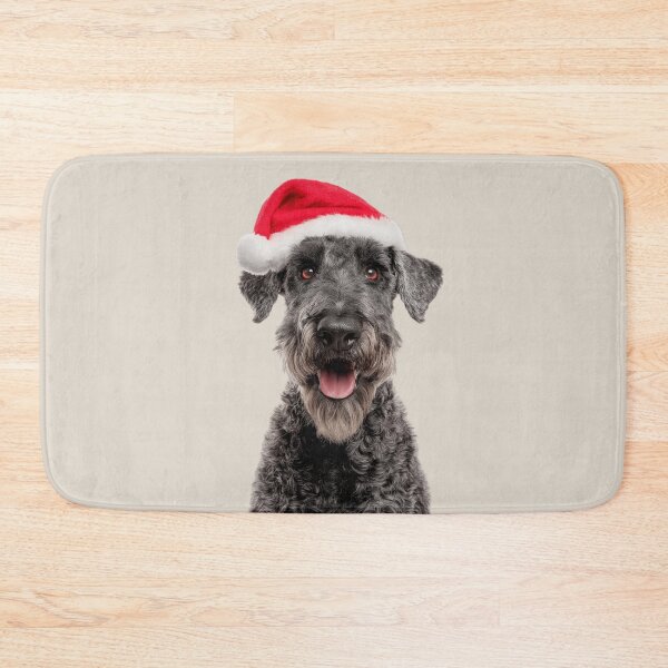 Item preview, Cute Kerry Blue Terrier Christmas Art — Kerry Blue Terrier Wearing Santa Hat designed and sold by LazyOwlStore.
