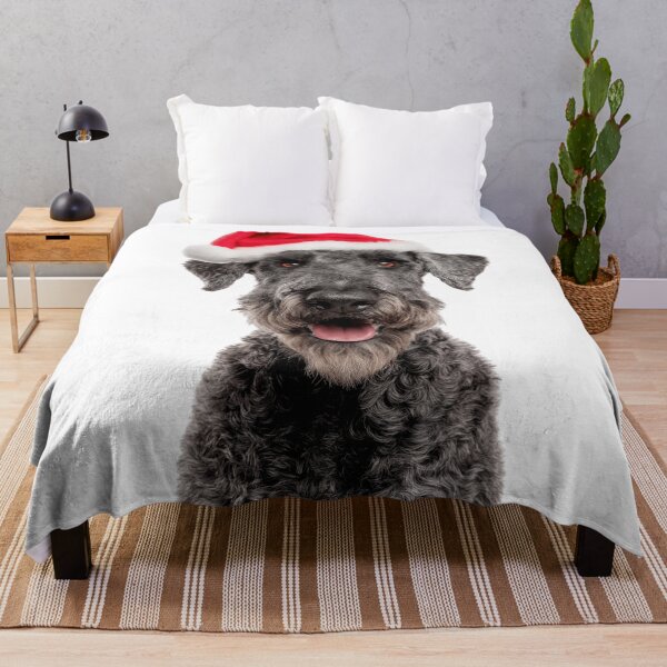 Item preview, Cute Kerry Blue Terrier Christmas Art — Kerry Blue Terrier Wearing Santa Hat designed and sold by LazyOwlStore.