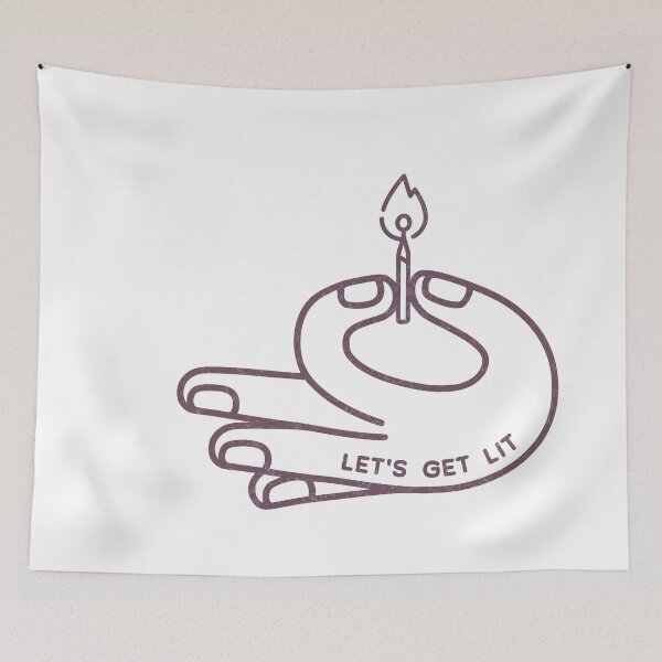 Item preview, Let's Get Lit - Whimsical Line Art for Hanukkah Jewish Holiday designed and sold by Amber Dove Studio.