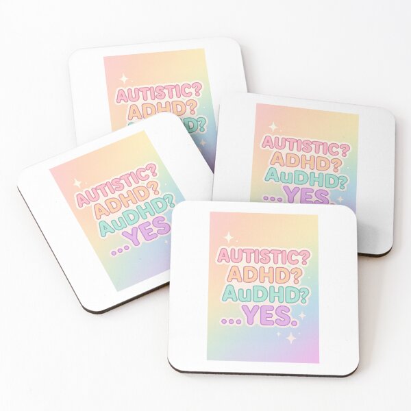 Item preview, Autistic? ADHD? AuDHD? … Yes. – Neurodivergent Pride Pastel Typography Design designed and sold by RantyPanda.