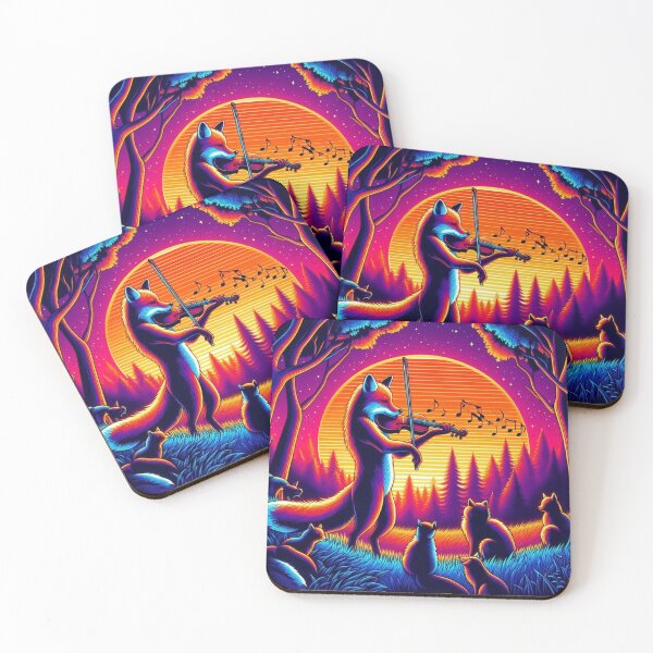 Item preview, "Fox Symphony at Sunset – Whimsical Forest Concert" designed and sold by Dogandesighn.