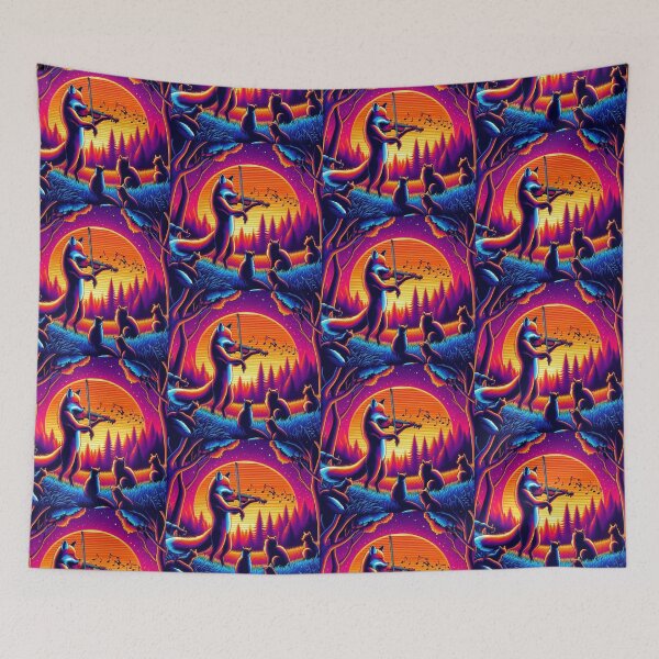 Item preview, "Fox Symphony at Sunset – Whimsical Forest Concert" designed and sold by Dogandesighn.