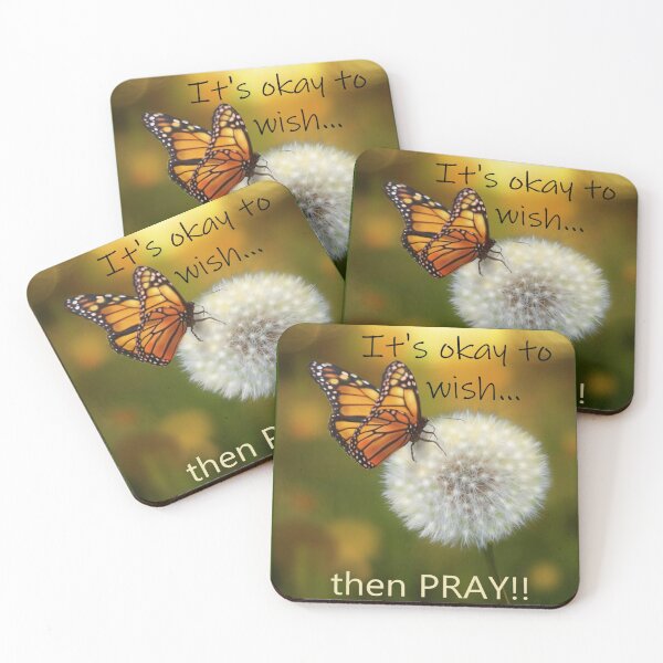 Item preview, Butterfly and Dandelion - Wish and Pray Inspirational Image designed and sold by ABG Inspirational Art.