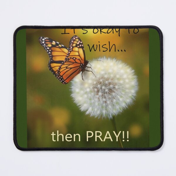 Item preview, Butterfly and Dandelion - Wish and Pray Inspirational Image designed and sold by ABG Inspirational Art.