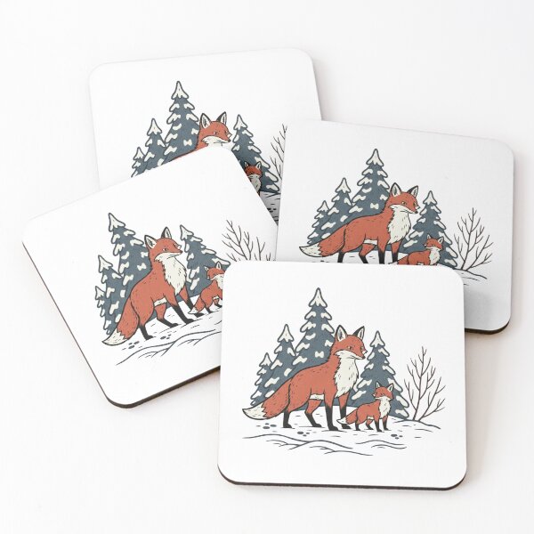Item preview, Mother and Baby Foxy Cozy Winter Walk designed and sold by OhUTees.