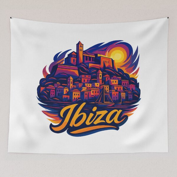 Item preview, Ibiza Island Holiday Silhouette Summer Gift designed and sold by Pineapple-Tree.