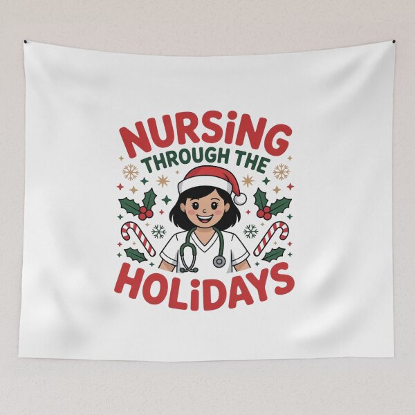 Item preview, Nursing Through The Holidays: Festive Healthcare Hero Design designed and sold by Designorado.
