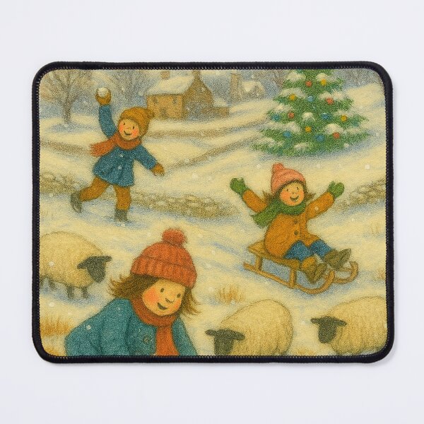 Item preview, Cena Alegre de Inverno com Crianças e Animais designed and sold by Leonornature.