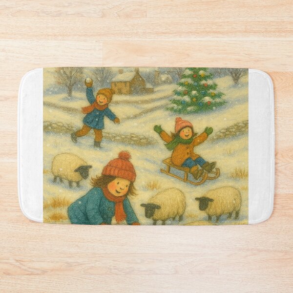 Item preview, Cena Alegre de Inverno com Crianças e Animais designed and sold by Leonornature.
