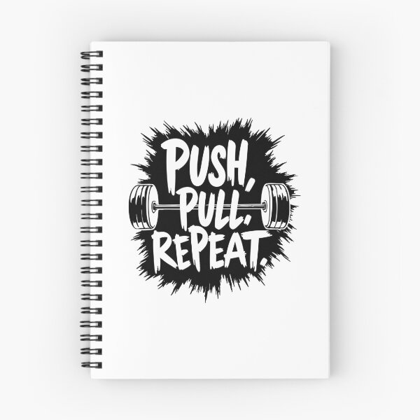 Item preview, Push Pull Repeat Minimalist Gym Quote designed and sold by Slaw-Creation.