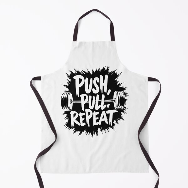 Item preview, Push Pull Repeat Minimalist Gym Quote designed and sold by Slaw-Creation.