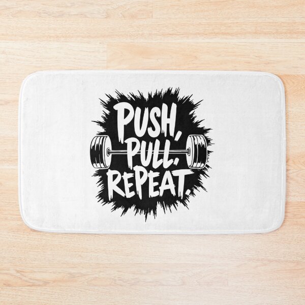 Item preview, Push Pull Repeat Minimalist Gym Quote designed and sold by Slaw-Creation.