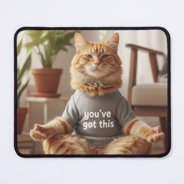Item preview, Yoga ginger cat inspiring quote designed and sold by SueQsArt.