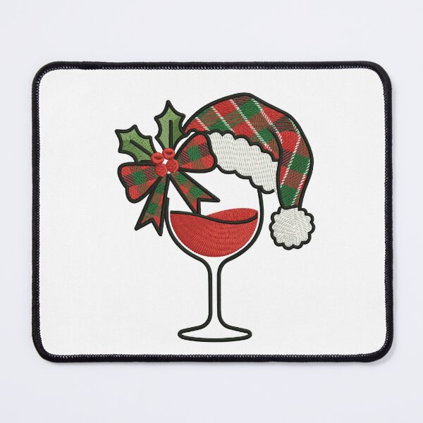 Item preview, Christmas embroidery Holiday Wine Glass designed and sold by jkrphoto.