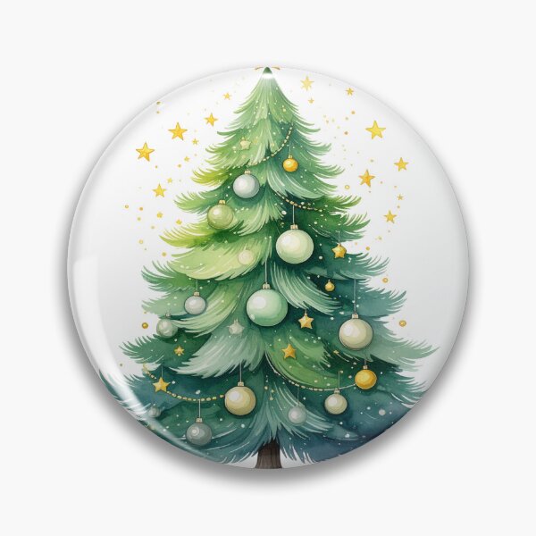 Item preview, Festive Christmas magic, Christmas tree with greenish baubles designed and sold by LiskoDesign.